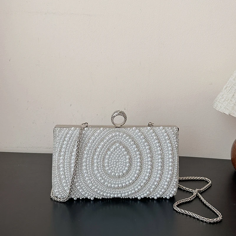 2025 New Exquisite Beading Frame Shoulder & Crossbody Bags Shining Diamonds Stylish Design Creative Pattern Handbags for Women