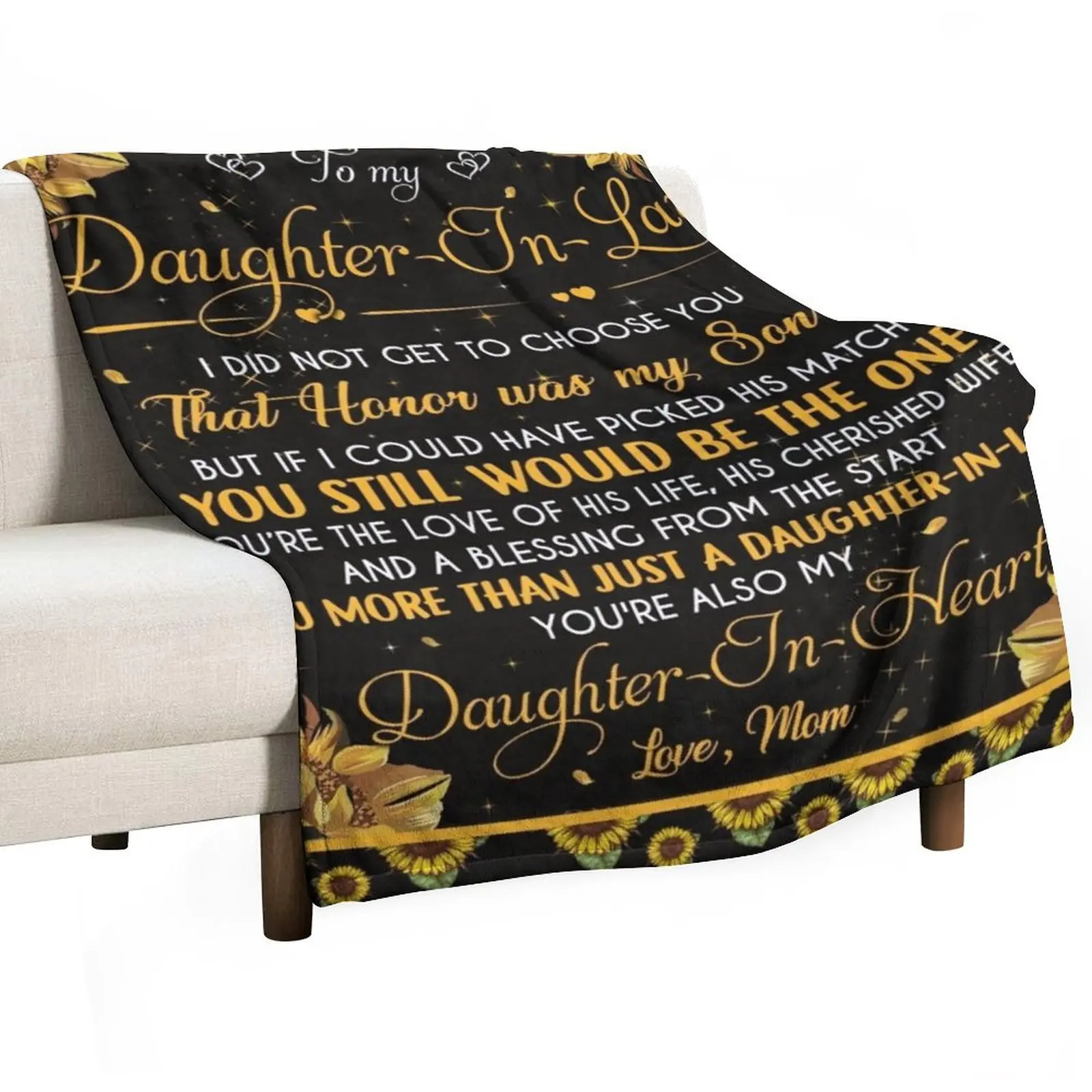 

To My Daughter In Law Throw Blanket Thin Soft Blanket for Summer Night Sleeping