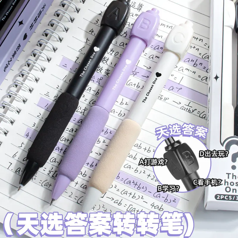

2Pcs/Pack Pen A B C D Answer Fidget Spinner Rotating Toys Adults Antistress Anti-slip Hand Spinner Toys For Children