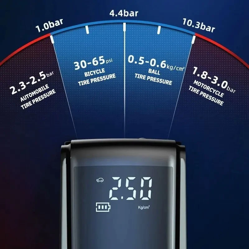 Pompa ad aria per moto pompa ad aria per auto pompa ad aria portatile per auto elettrica piccola pompa ad aria per pneumatici con Display digitale