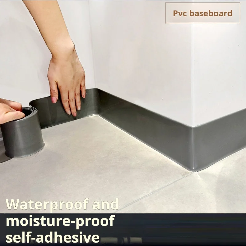 5M PVC Foot Line Self-adhesive Foot Line Curved Waterproof Wall Corner Line Extremely Narrow New Skirting Line Wall Sticker