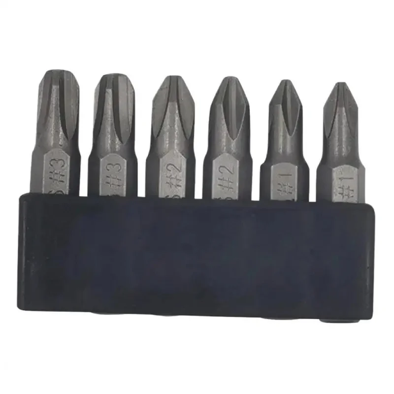 Bit Driver Set 35mm JIS Magnetic Tip Portable Anti-Slip Repair Tools 6-Piece Bit Set With Slot Storage Strip For Woodworking