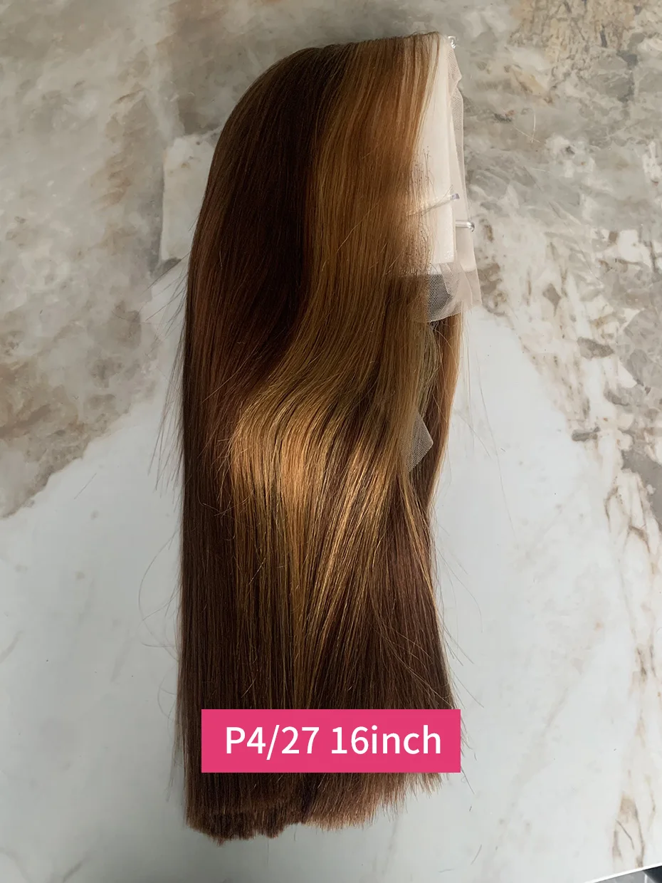 250% جودة عالية الفيتنامية 13x4 سوبر مزدوجة تعادل الدانتيل الجبهة الباروكات شعر الإنسان بوب 4 27 الملونة العظام مستقيم الدانتيل شعر مستعار أمامي