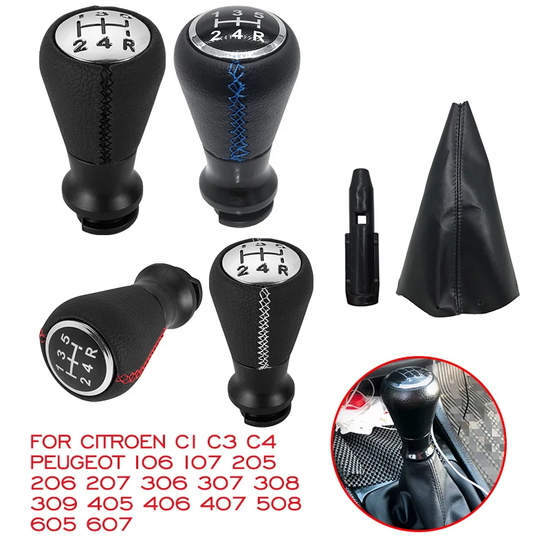 

Gear Shift Knob Lever Pen Gaitor Boot Case For Citroen C1 C3 C4 Peugeot 106 107 205 206 207 306 307 308 405 406 407 508 605 607