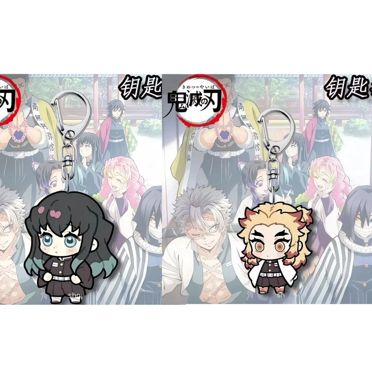 demon slayer anime peripheral acrylic keychain cute school bag key chains male and female cartoon birthday gift gift for friends view 6