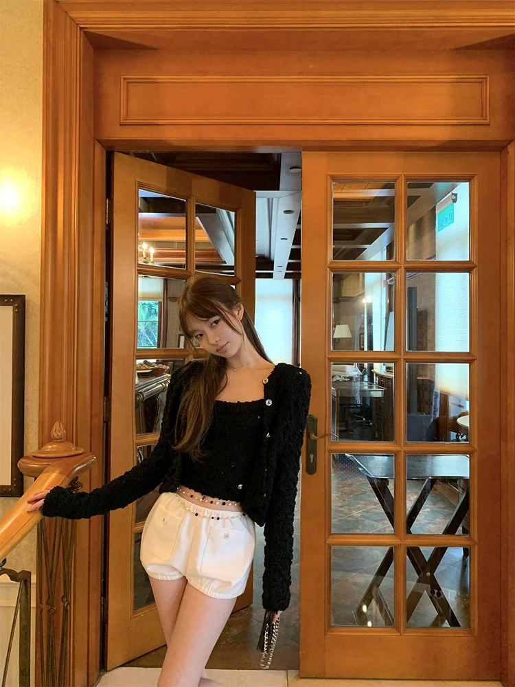 

Good Morning Fan Fan Low Waist Bubble ort Pants Women's Casual Pants Spring Summer Floral Print Slimming Cute Korean Sle