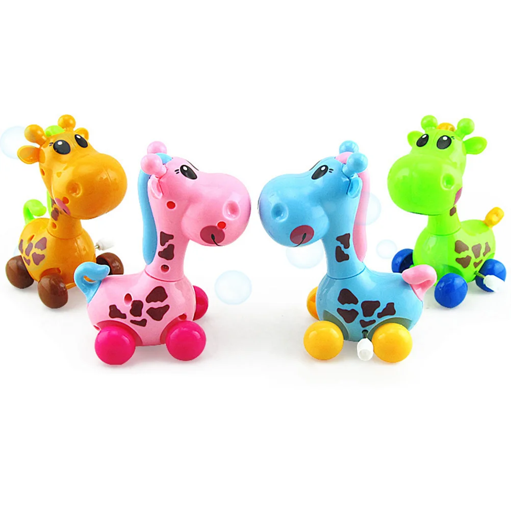 3 Pcs Wind-up Giraffe Toys for Kids Clockwork Children’s Childrens Rabbit Cartoon