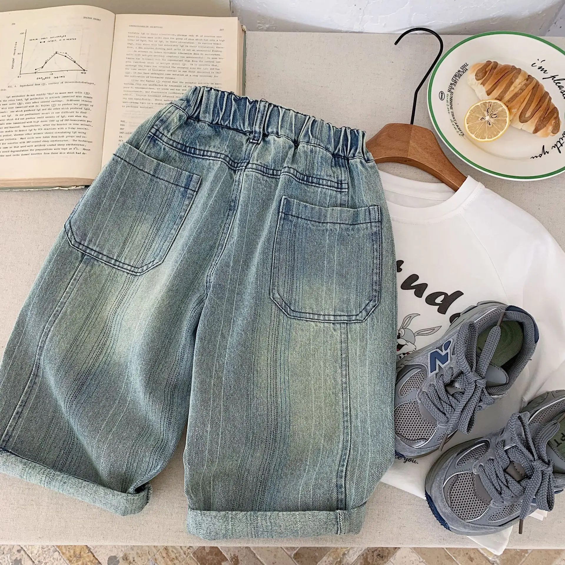 

Spring Autumn Baby Girls Boys Cotton Straight Washing Jeans Pant School Kids Outdoor Denim Trousers Child Outfit Bottom 1-10 Yr