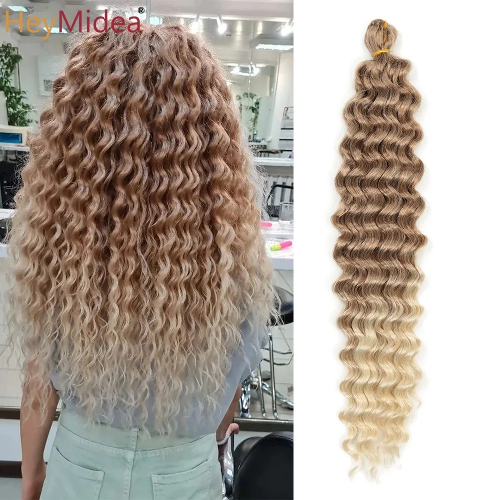 

Deep Wave Twist Crochet Hair Synthetic Curly Crochet Braids Hair Extensions 22/28 Inch Ombre Ocean Wave Braiding Hair For Women