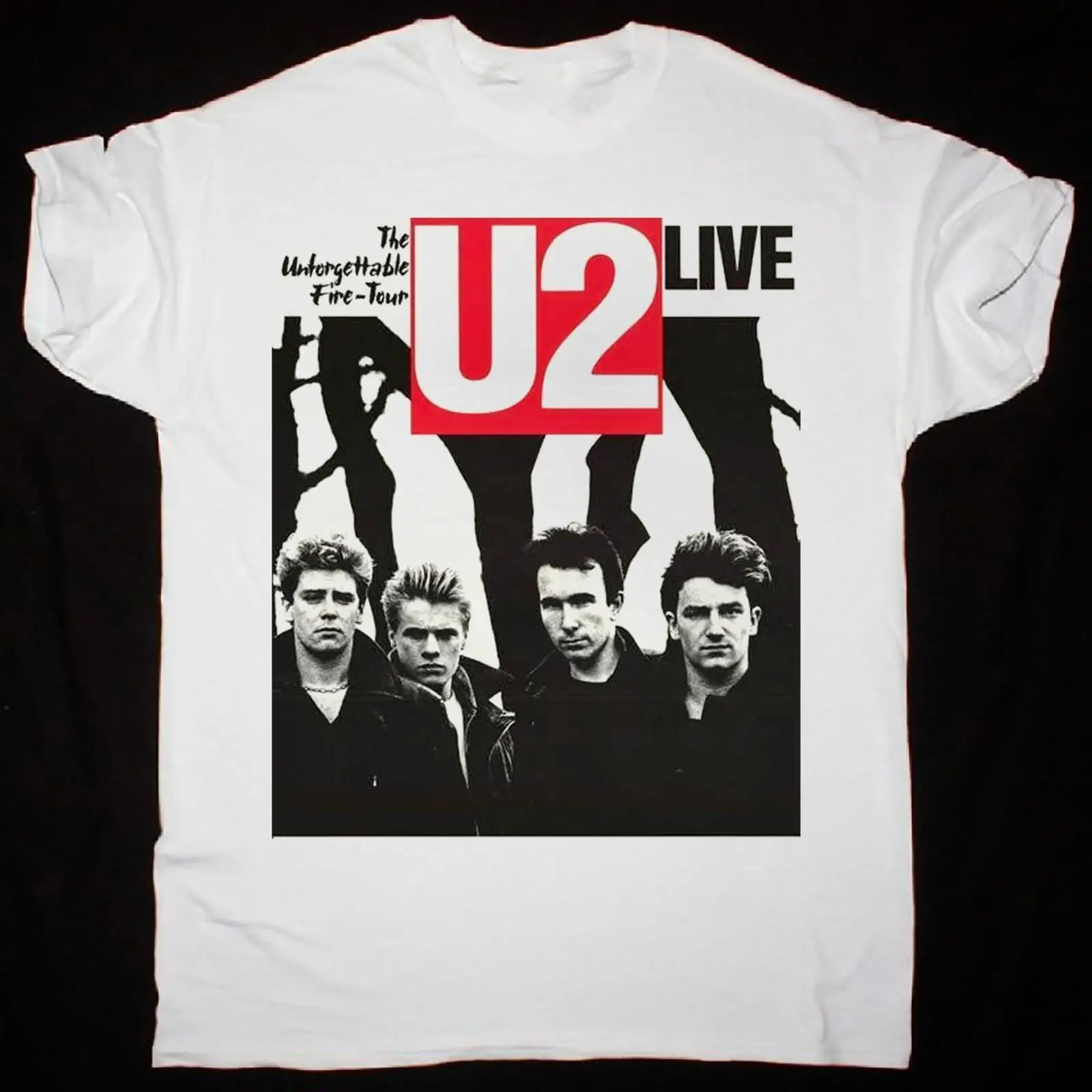 Rare U2 The Unforgettable Fire Tour White Men T Shirt S to 3XL Gift Fans