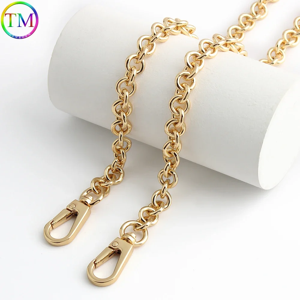 1-10PCS 129CM Zinc Alloy Bag Chains Strap Gold Metal Chain For Women Bag Crossbody Shoulder Belt Handle Wrap Chain Accessories