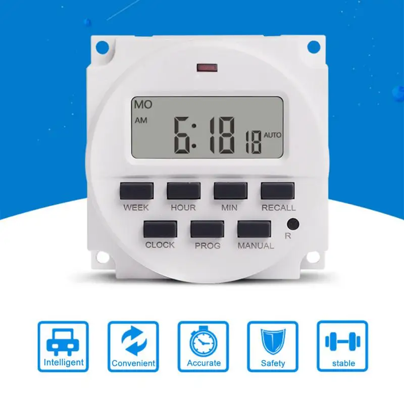 Imagem -04 - Digital Semanal Temporizador Programável Controle de Relé de Tempo dc 12v 24v 110v 120v 220v 230v Volt Saída
