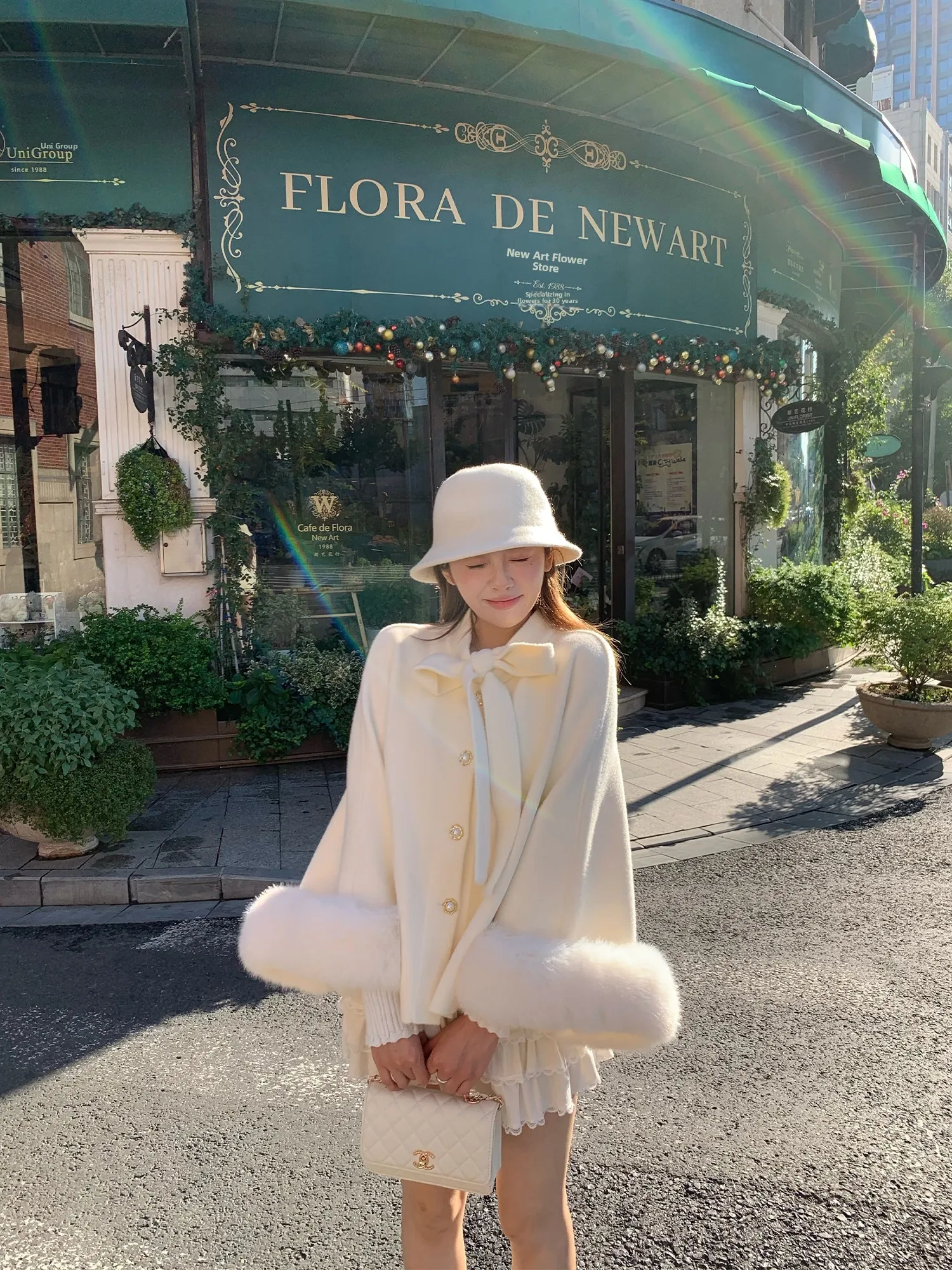 

OKJJ Luxury Knitted Cable Knit Sweater Coat Women's Faionable White Mink Patchwork Open Cardigan High-End Feel Commute Sle