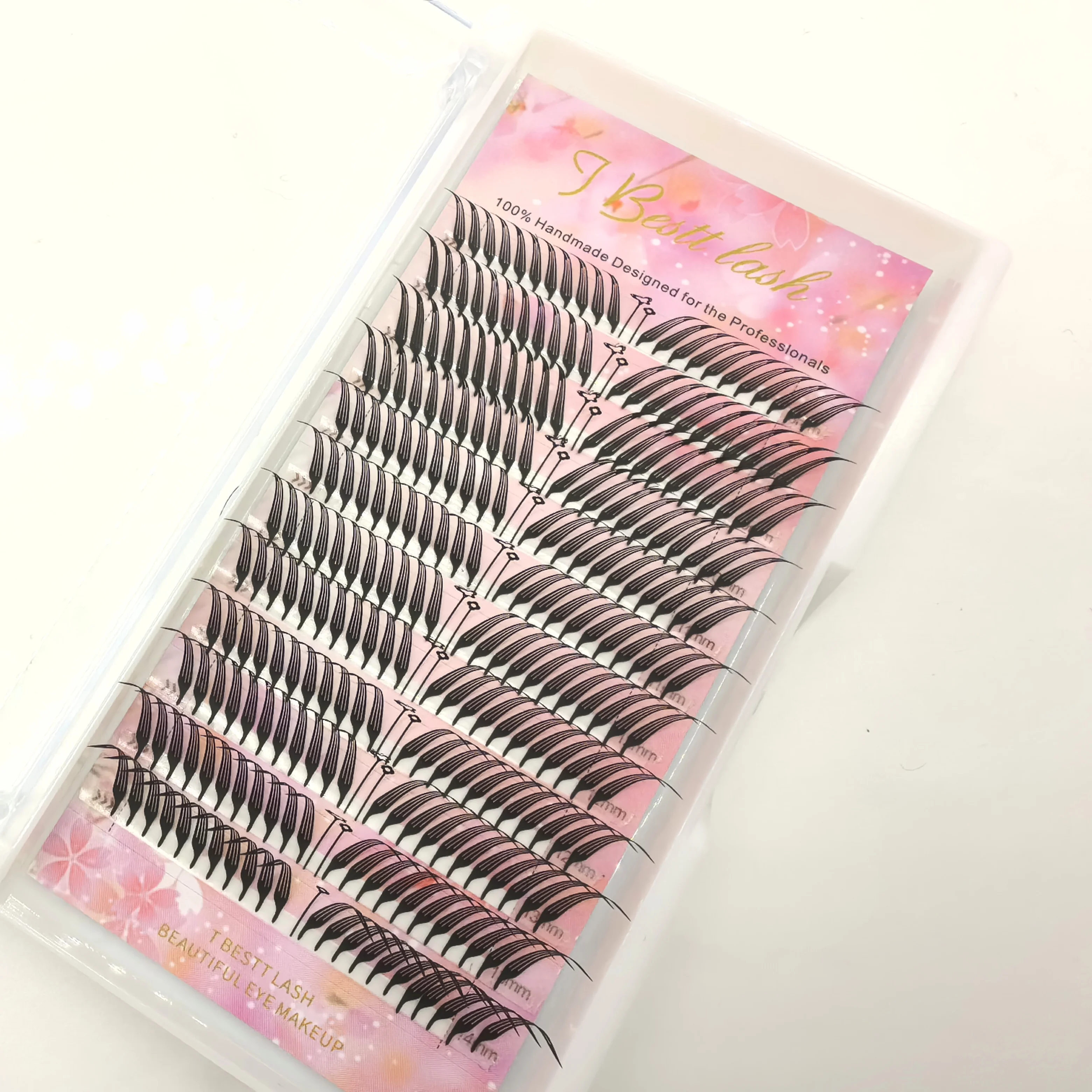 Tbestt Comic Spire Eyelash Extension Individual Premade Volume Fans Natural Cashmere False Eyelashes Feather Shape Eyelashes