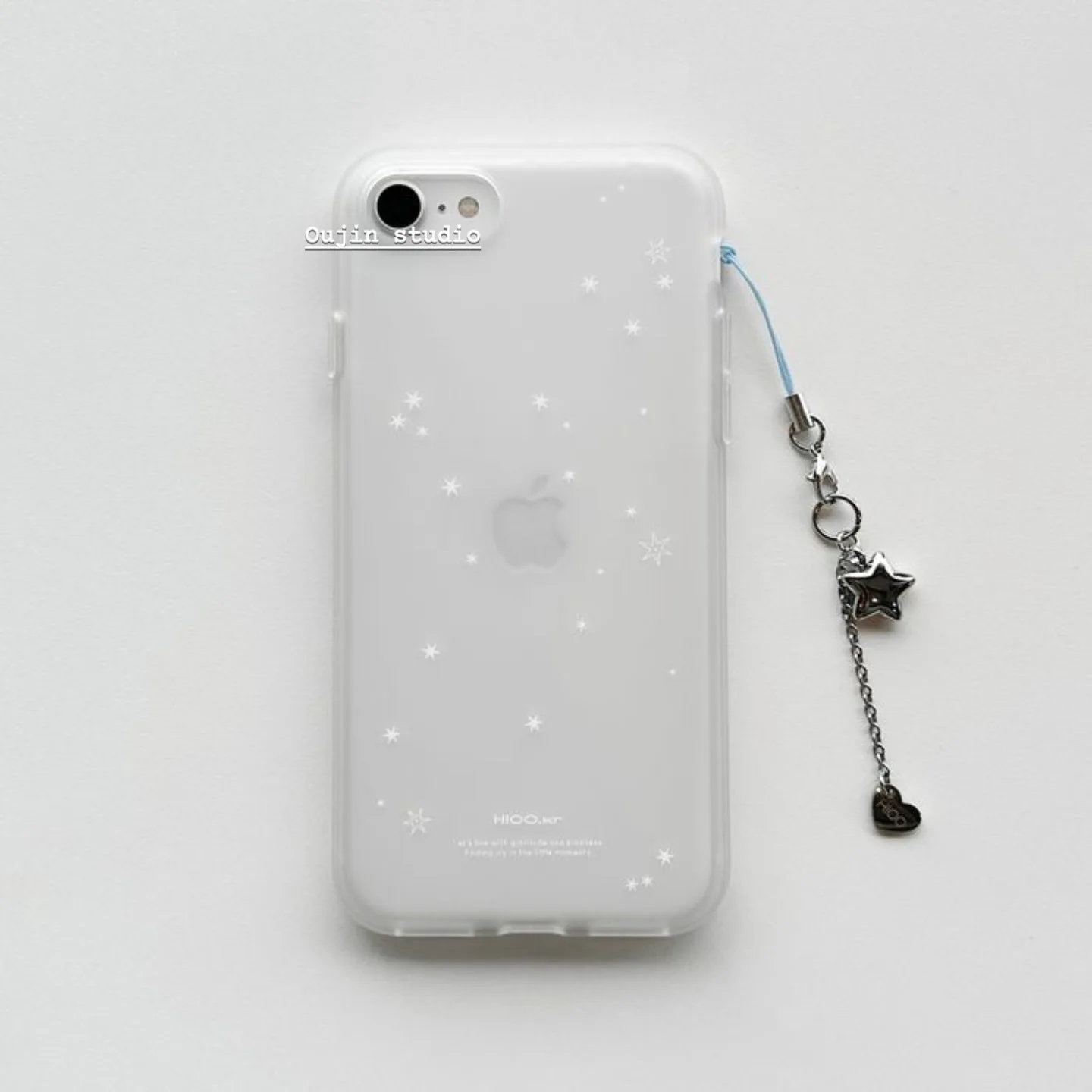 Coreano ins design romântico branco estrela impressão caso de telefone para iphone 16 e 15 14 13 12 11 pro max x 7 8 plus mini y2k capa avançada