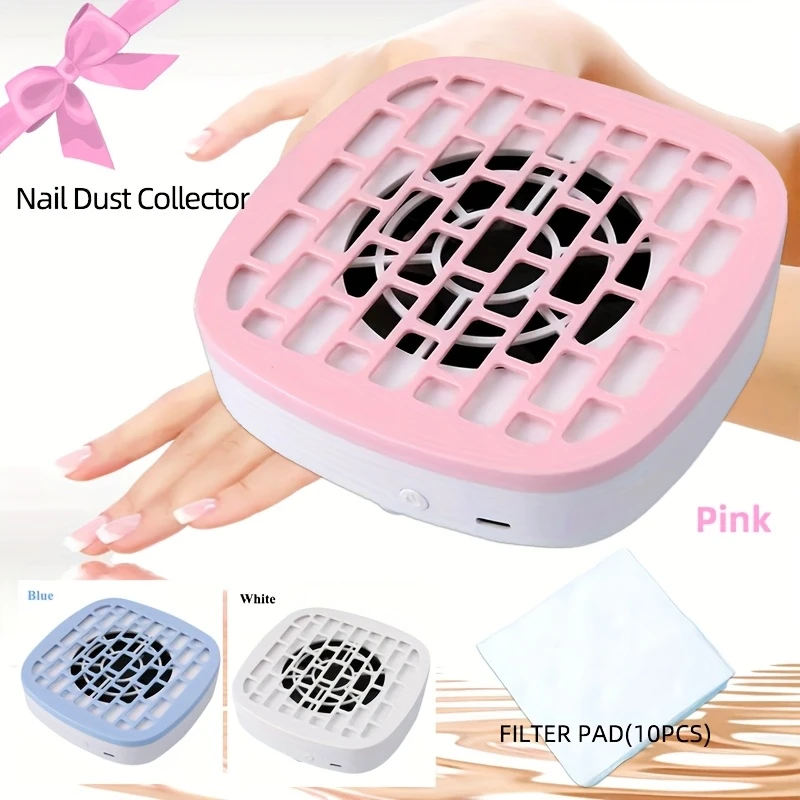 

10PCS Filter Pads Nail Dust Collector Compact Vacuum Fan Manicure Pedicure Tool For Acrylic Nail Polishing Home Use Beginner