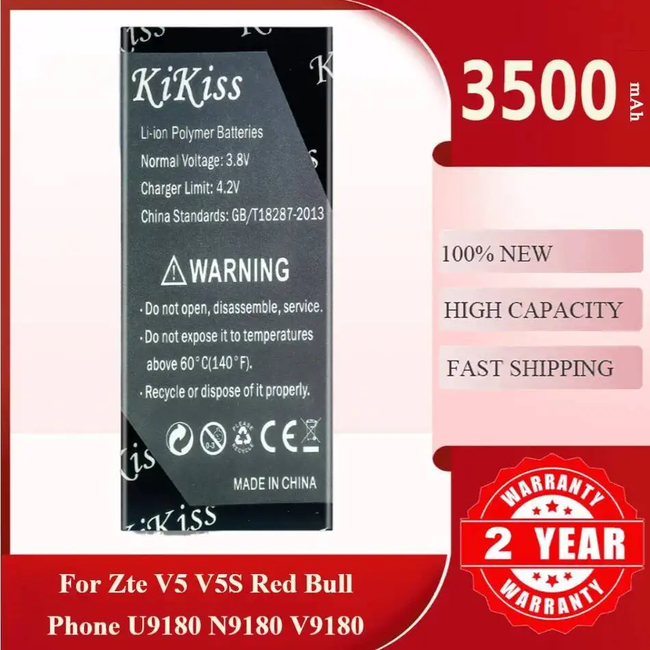 

Аккумулятор Kikiss 3500 мАч Li3824t43p3ha04147 для телефона ZTE Red Bull V5 V5S U9180 N9180 V9180