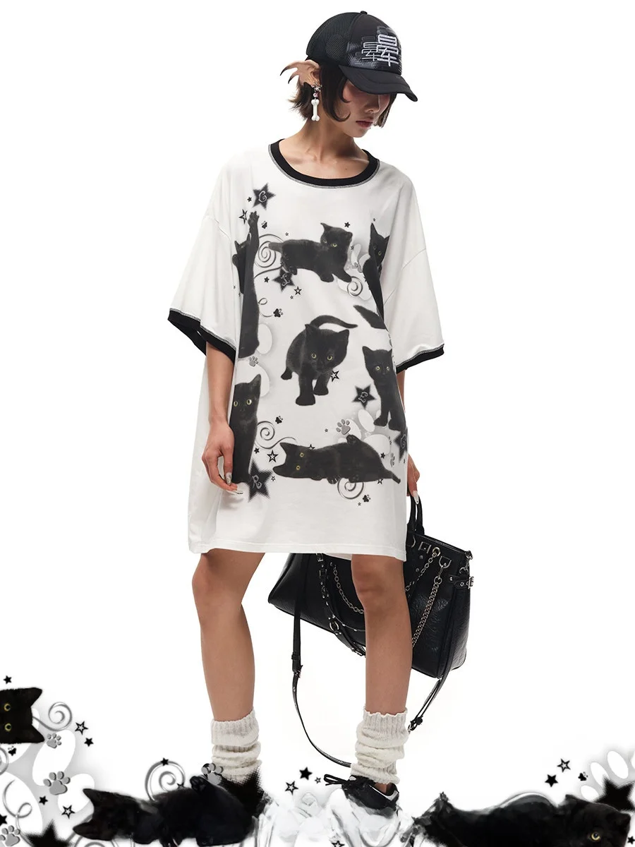 

Летний топ CFIERCE Street Sle, свободного кроя, с принтом, из смесового хлопка и полиэстера, влагоотводящий, средней длины