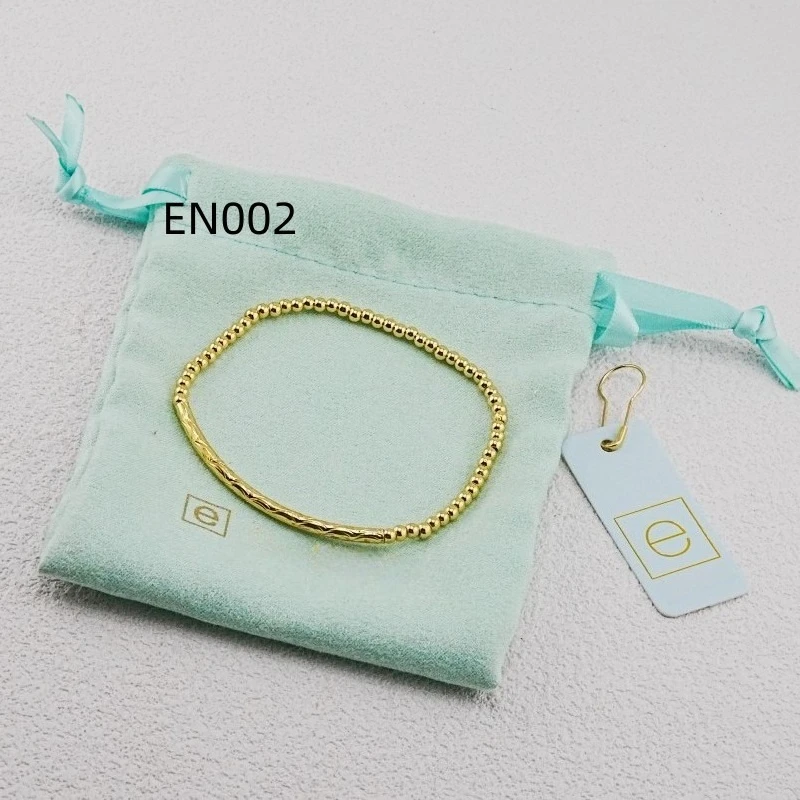 

VKVVA Fashion Jewelry Gold-plated Bliss Bar Textured 3mm Bead Bracelet for Women Birthday Gifts