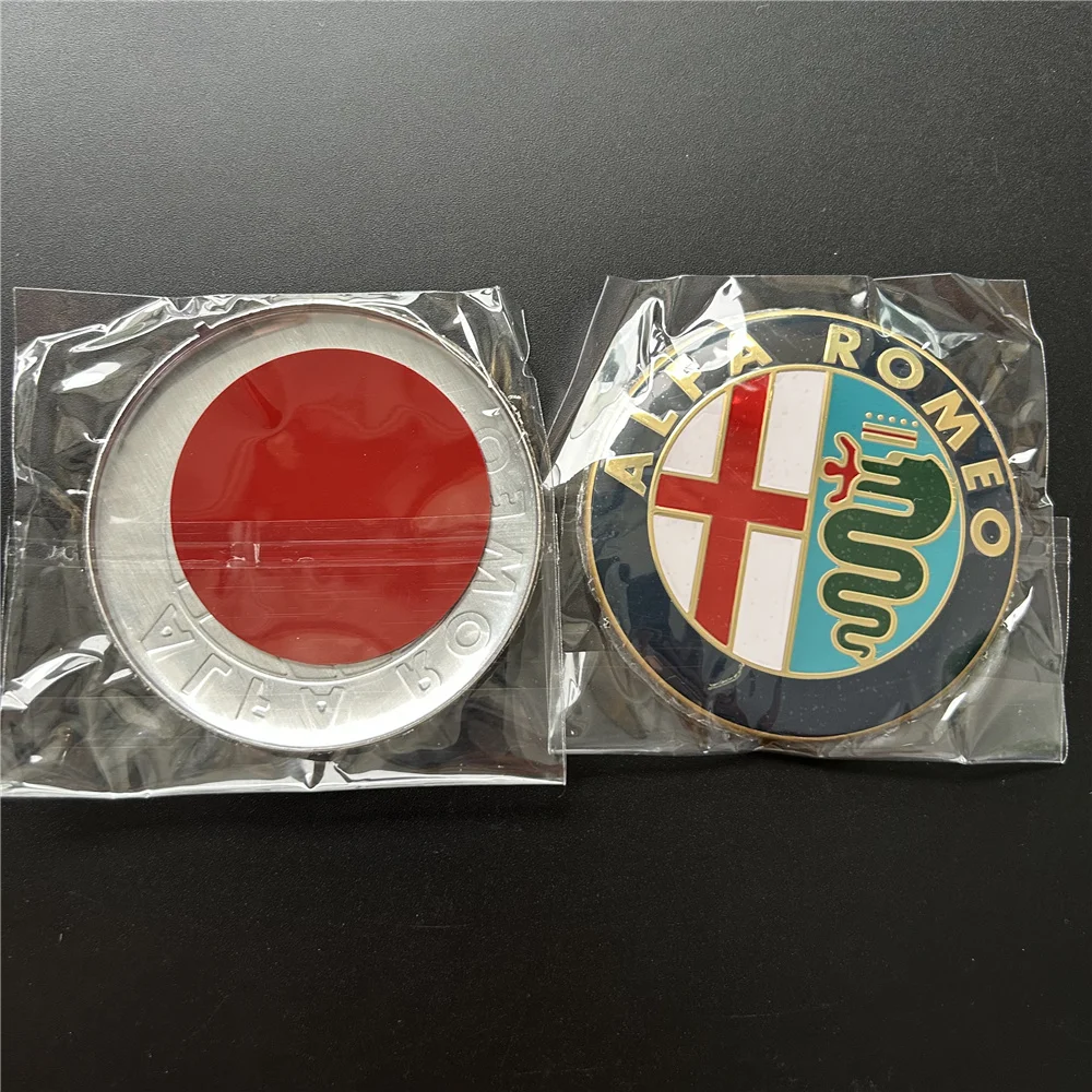 2 sztuk/zestaw ALFA ROMEO LOGO naklejka odznaka na samochód pojazd dekoracja samochodu maska samochodu bagażnik 74mm srebrny