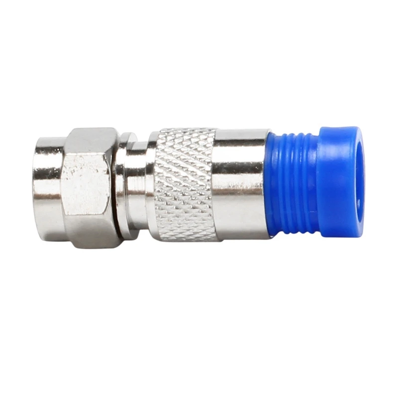 Rg6 F Type Connector Coax Coaxial Compression Fitting 60 Pack (Blue)