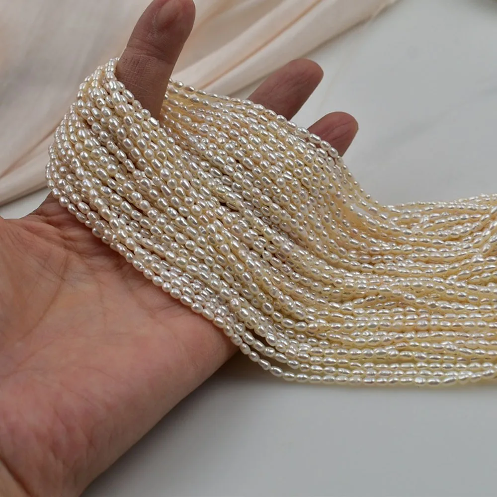

Natural Freshwater Pearls AAA 1.8-2.5mm Small Rice Semi-finished Beads for Jewelry Making DIY Women Necklace Bracelet Accessory