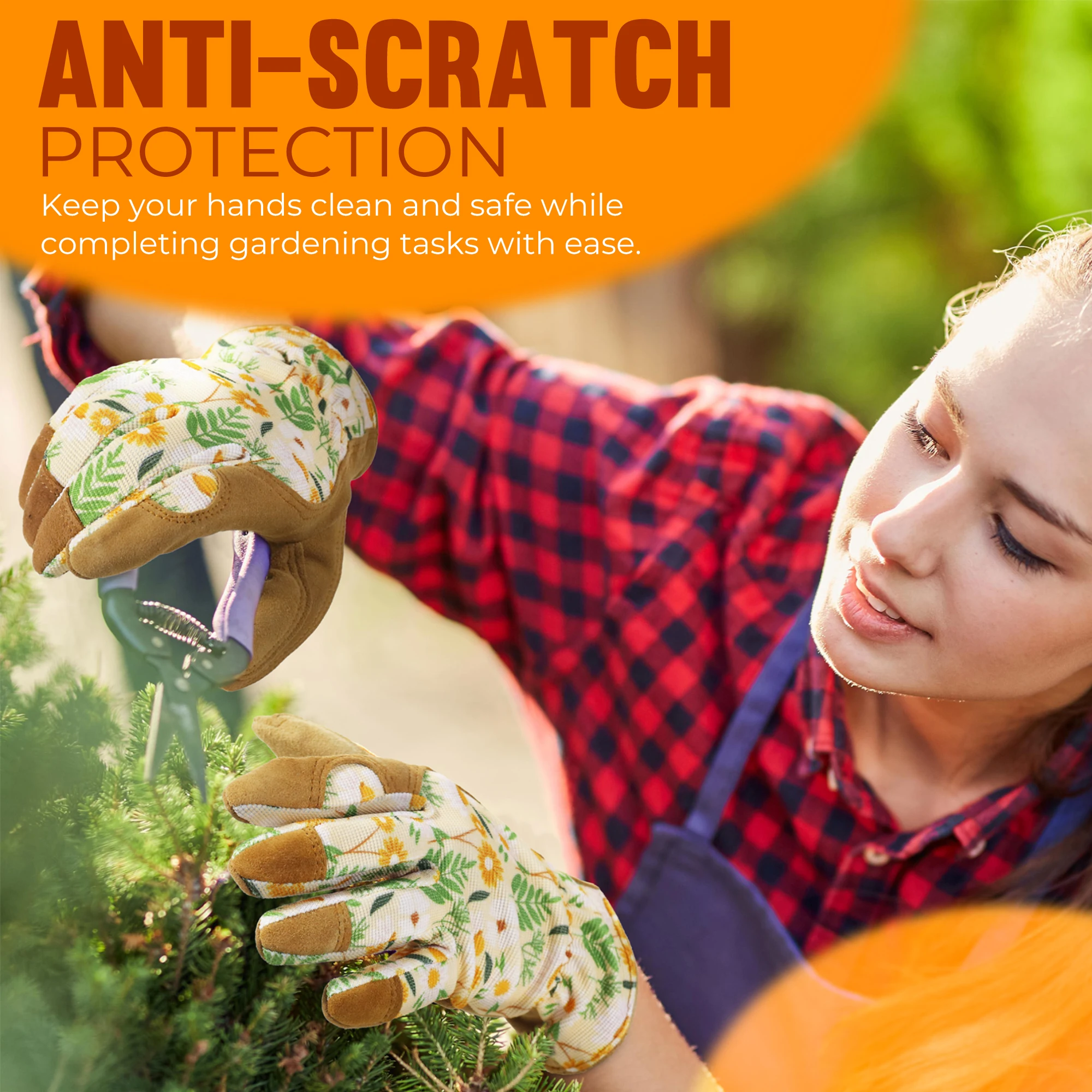 Handlandy luvas de jardinagem para mulheres, respirável senhoras pele de cabra couro vida diária quintal luvas de trabalho melhor presente para jardineiros
