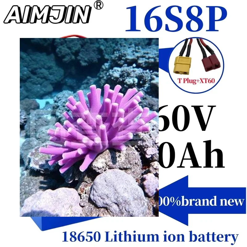 

18650 Lithium-ion Battery Pack 16S8P 60V 30000mAh Rechargeable Battery High-capacity 30Ah With BMS For Electric Scooter Battery