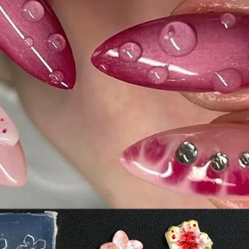 Handmade Diy Frangipani Silicone Nail Art Mold For Manicure Fashionable Flower Nail Art Design Mould High Transparent Template