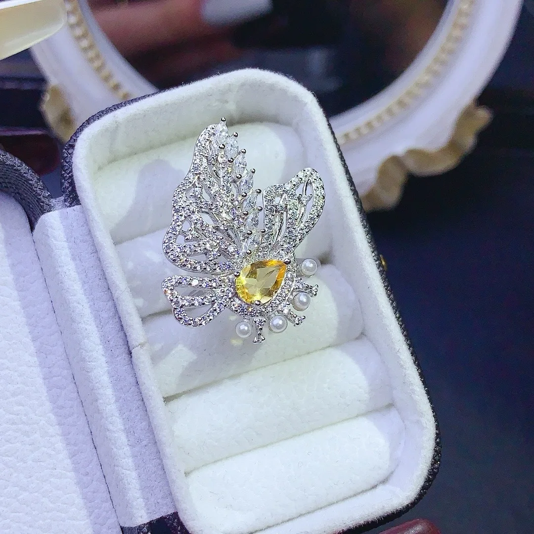 

Роскошное кольцо из стерлингового серебра S925 с кристаллами и красивым дизайном для праздников, элегантность, сверкающие современные ювелирные изделия