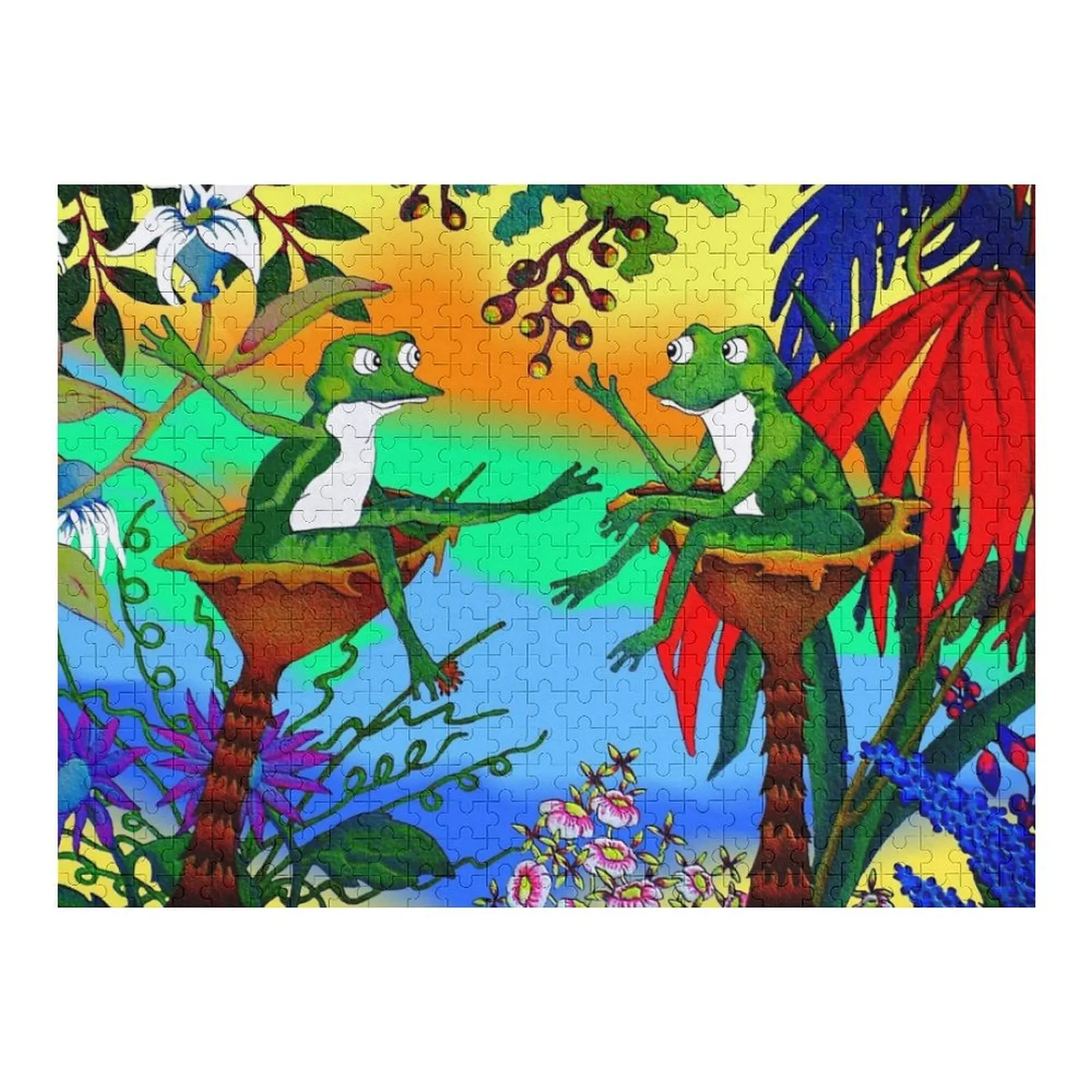 

Frog chat Jigsaw Puzzle Customs With Photo Custom Name Child Toy Personalised Name Custom Kids Toy Puzzle