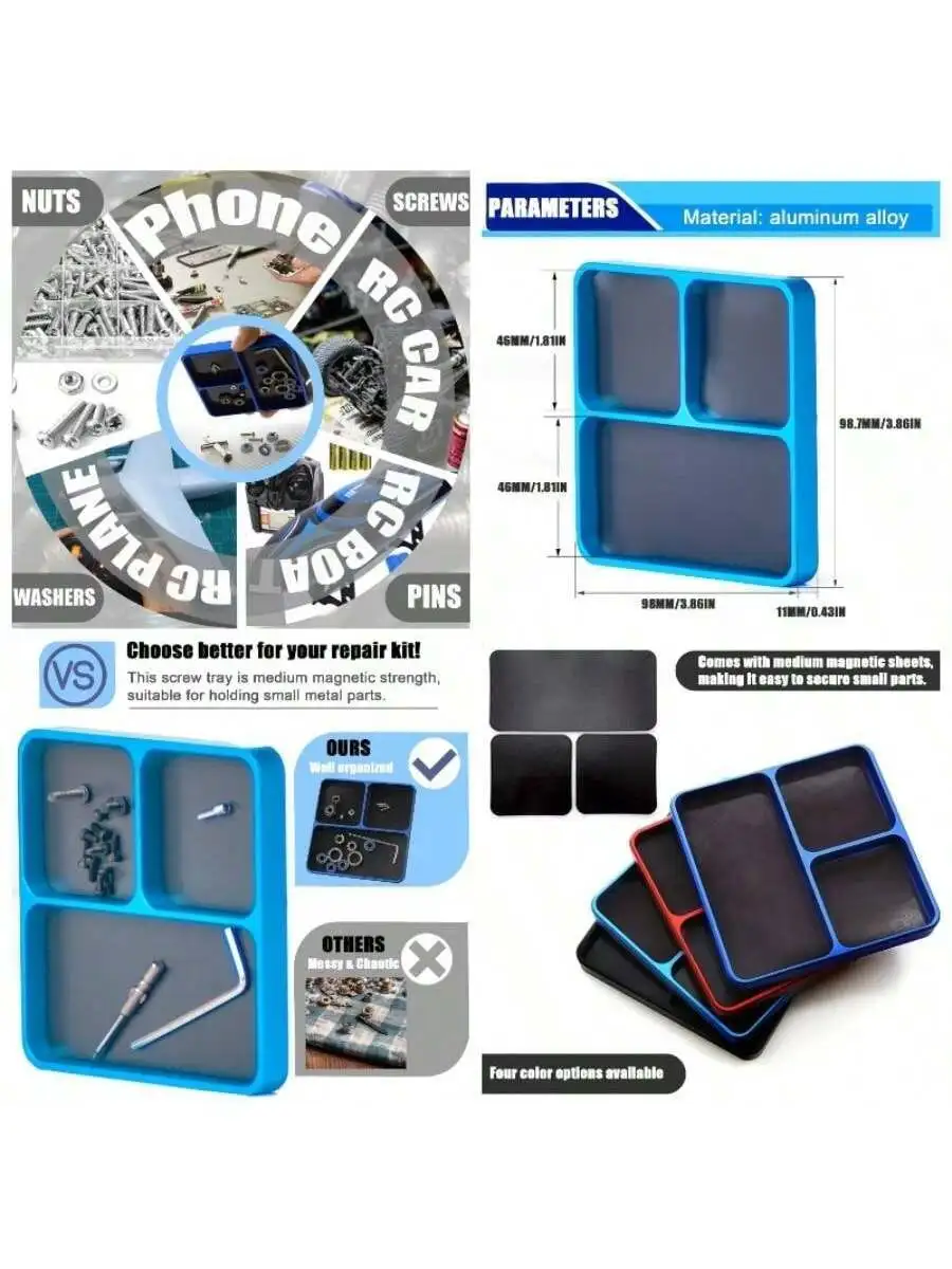Magnetic Electronic Repair Screws And Parts Organizer Parts Tray Small Parts And Screws Holder Organization Magnet Tray Parts