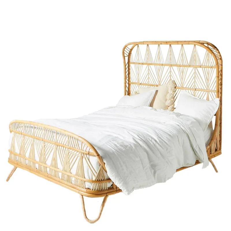 

I rattan furniture Indonesian rattan art double bed creative bedroom B & B hotel