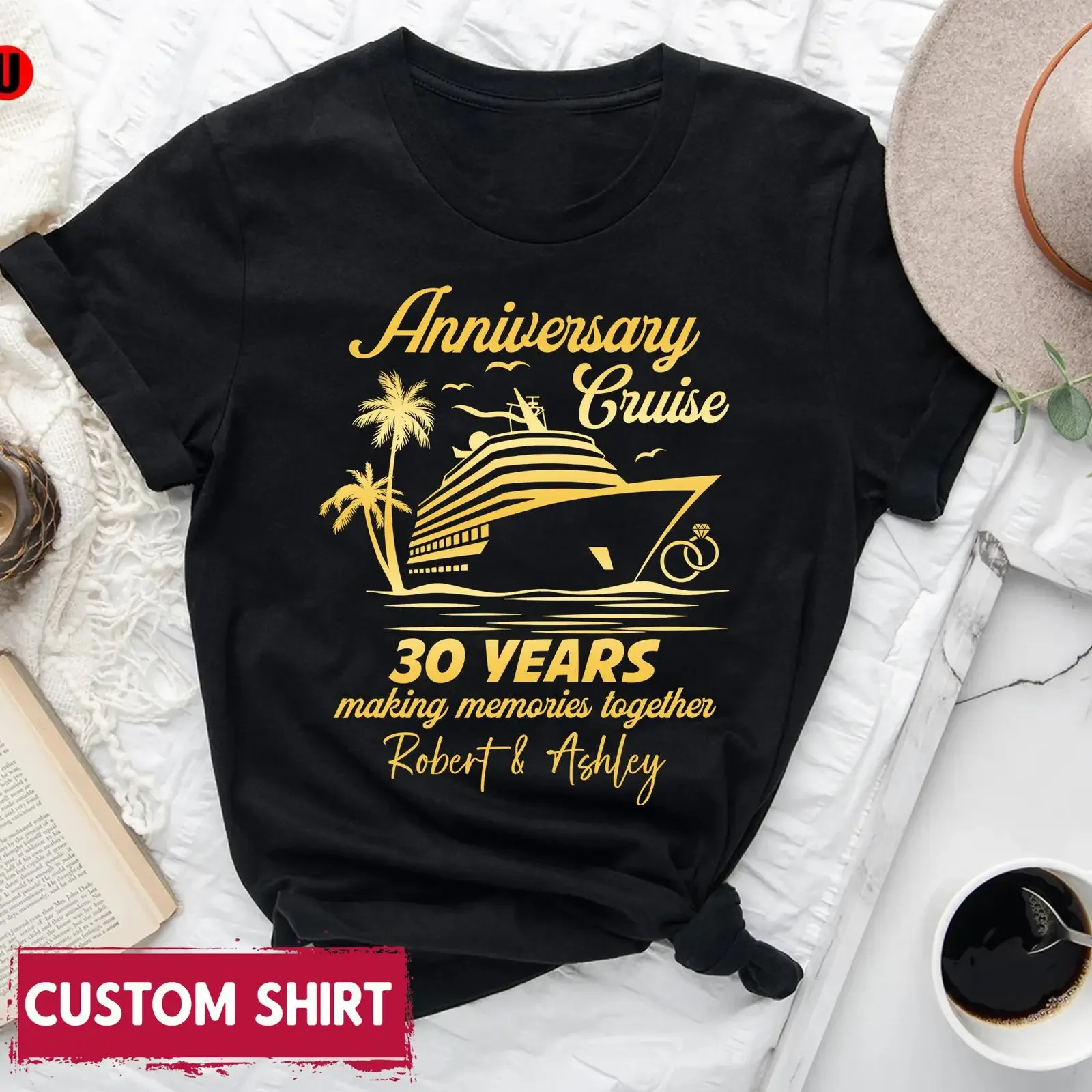 Custom 30th Anniversary Cruise T Shirt Personalized Couple Wedding Making Memories Together vintage Washed streetwear