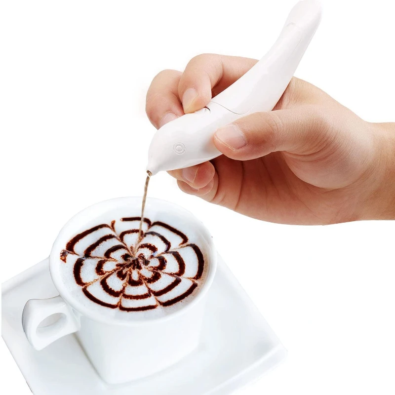 Electrical Latte Art Pen Coffee Cake Spice Pen Cake Decoration Coffee Carving Pen Baking Pastry Tools Coffee Decor