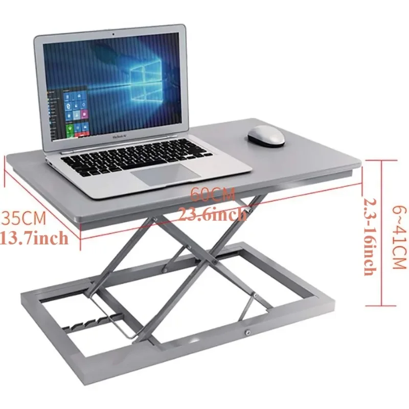 Convertitore da scrivania in piedi Supporto per computer regolabile in altezza Riser Molla a gas Supporto per laptop Riser Leggero Sit To Stand Riser