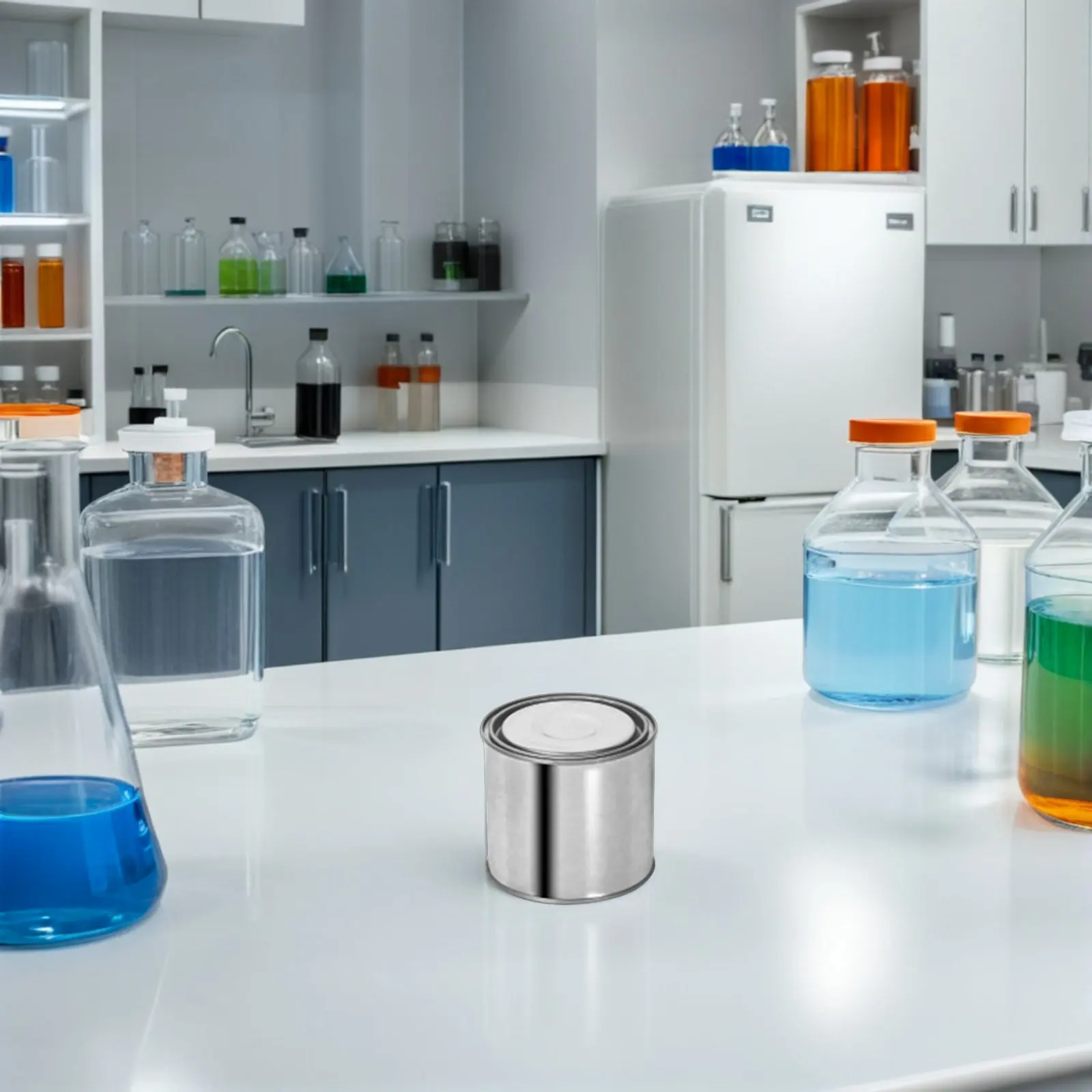 

Набор из 4 круглых герметичных металлических банок для краски, утолщенные пустые емкости для хранения, для образцов и лабораторного использования