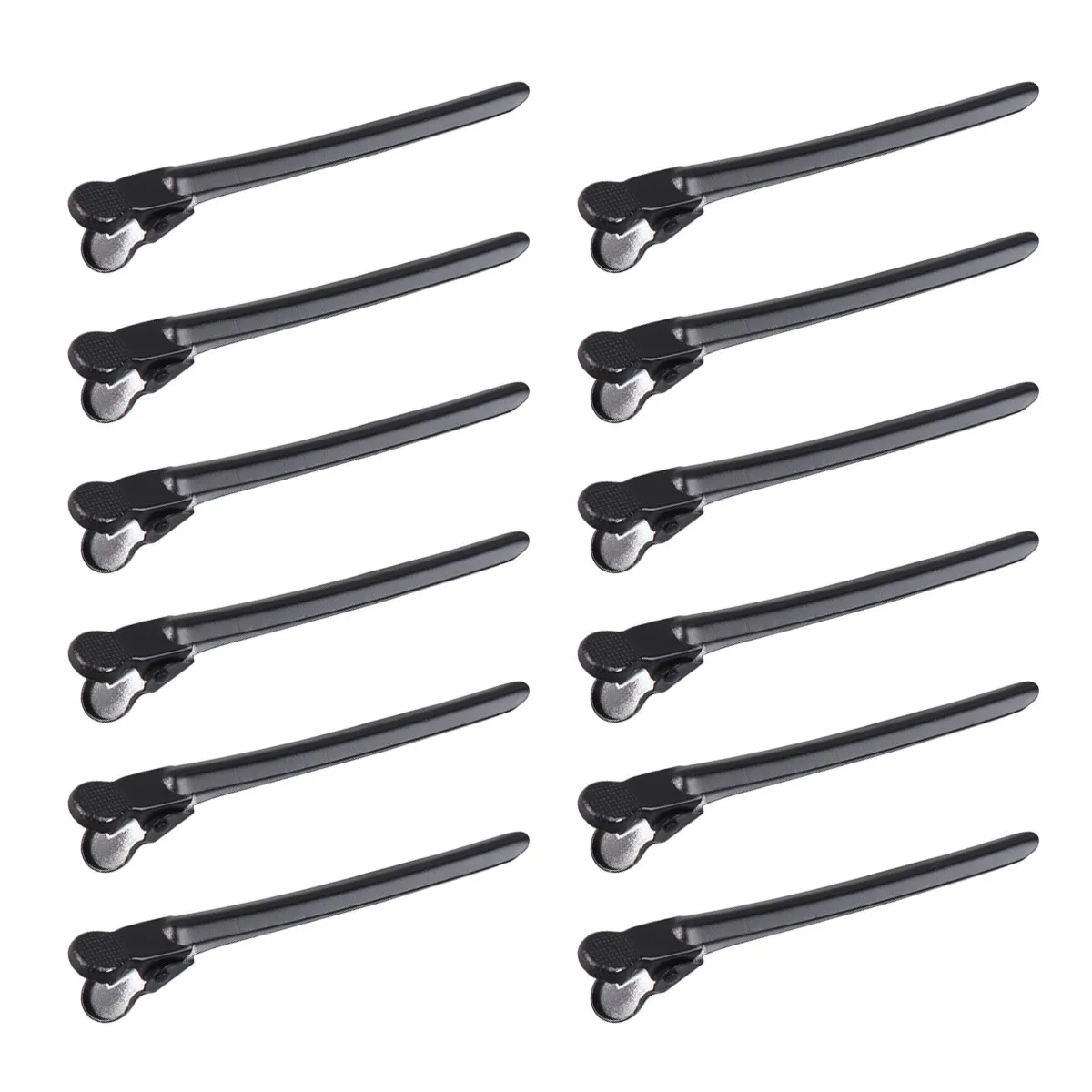 12Pcs Wave Pattern Positioning Clips Strong Metal Bottom Professional Hairdressing Clips Salon Styling Grip for Long Thick Hair