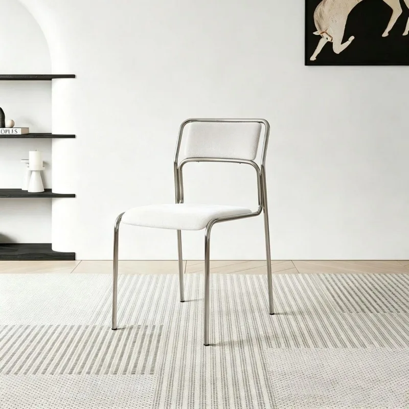 Minimalist café dining chairs, metal chairs, home use stackable dining tables and chairs