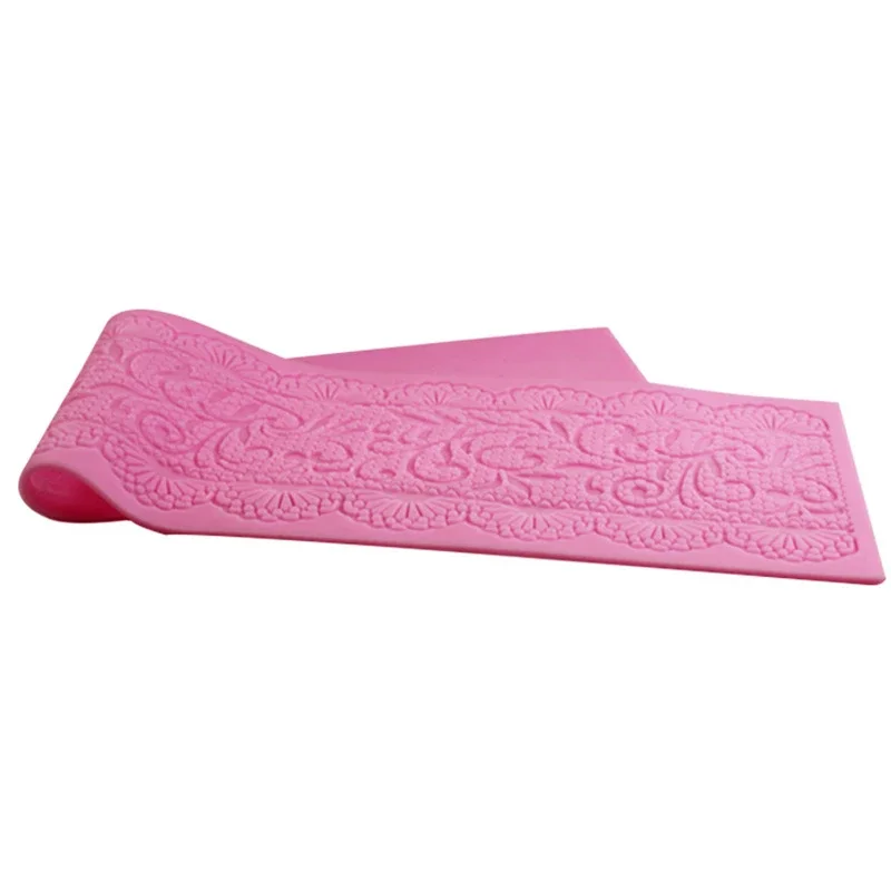 Beautiful Flower Lace Fondant Mold Lace Flower Wedding Cake Silicone Mousse Sugar Craft Icing Mat Pad Pastry Baking Tool