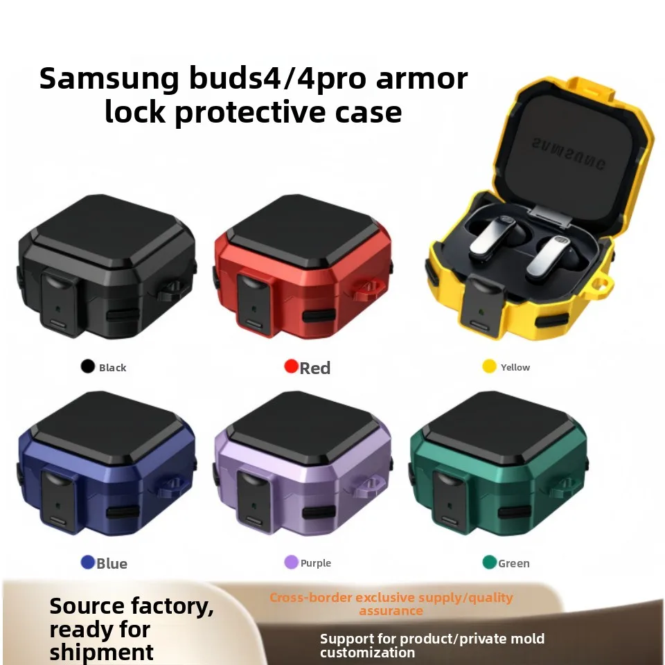 

Case For Samsung Galaxy Buds 4 Bud4 Pro/For Galaxy Buds 2 Pro Cover For Buds Pro Live FE Core Safety Lock Shockproof Full Cover