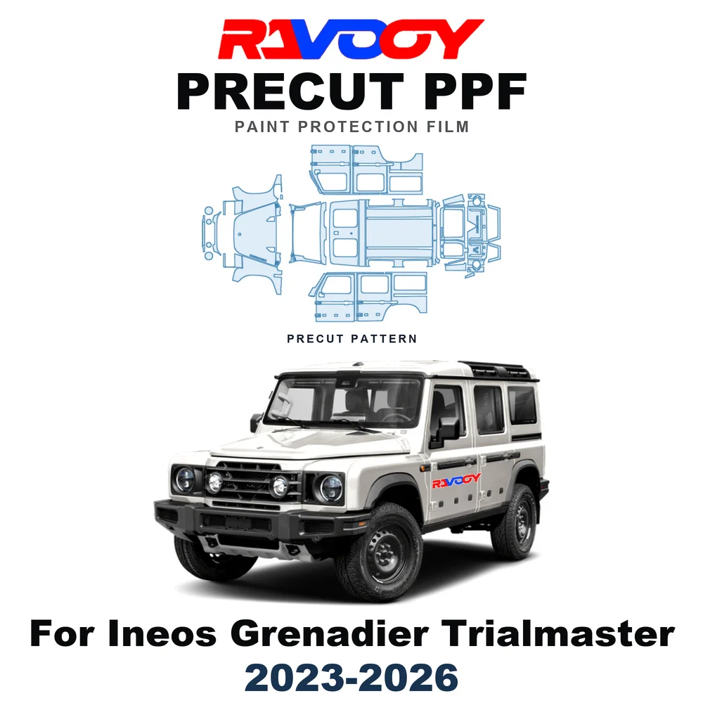 Precut PPF For Ineos Grenadier Trialmaster 2023-2026 8.5mil TPU Paint Protection Film Hood Bonnet Bumper Headlight Self-Healing