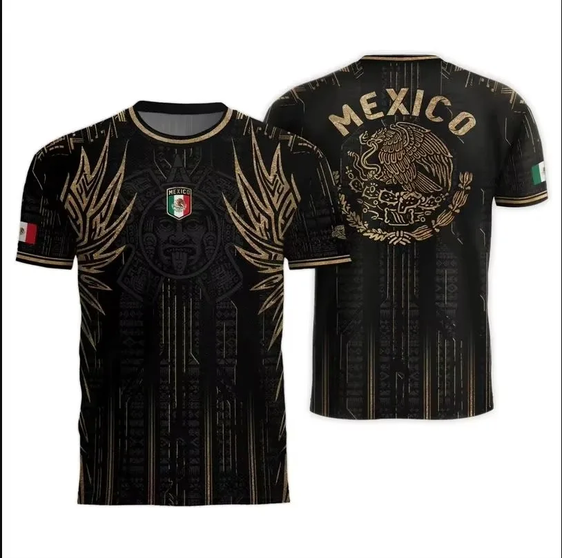 Mexican Soccer Jersey Mexico Aztec Calendar Style Jerseys Soccer Lover Gift 2026 Football Jersey for Fans Adults and Children