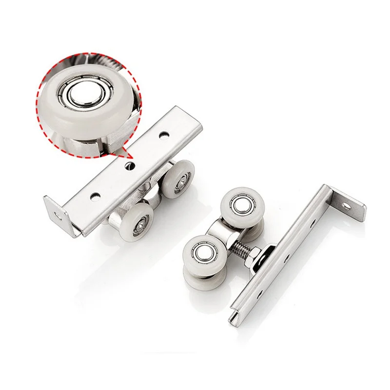 50Pcs Weight Bearing 50KG Sliding Door Track Pulley 4 Wheels Wood Door Hanging Rail Roller Furniture Hardware Replacement Access