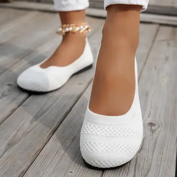 舒適大頭鞋,圓頭平底針織鞋,韓版百搭女式單鞋 10 最佳銷售 女士平底鞋 - №3