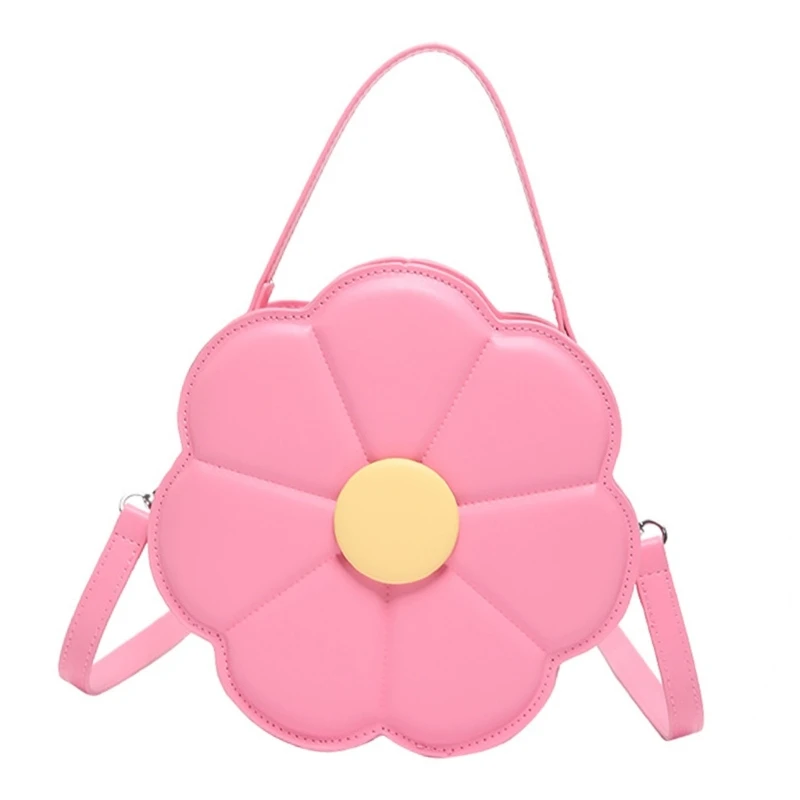 Trendy Flower Shaped PU Leather Crossbody Bag With Adjustable Strap Shoulder Bag