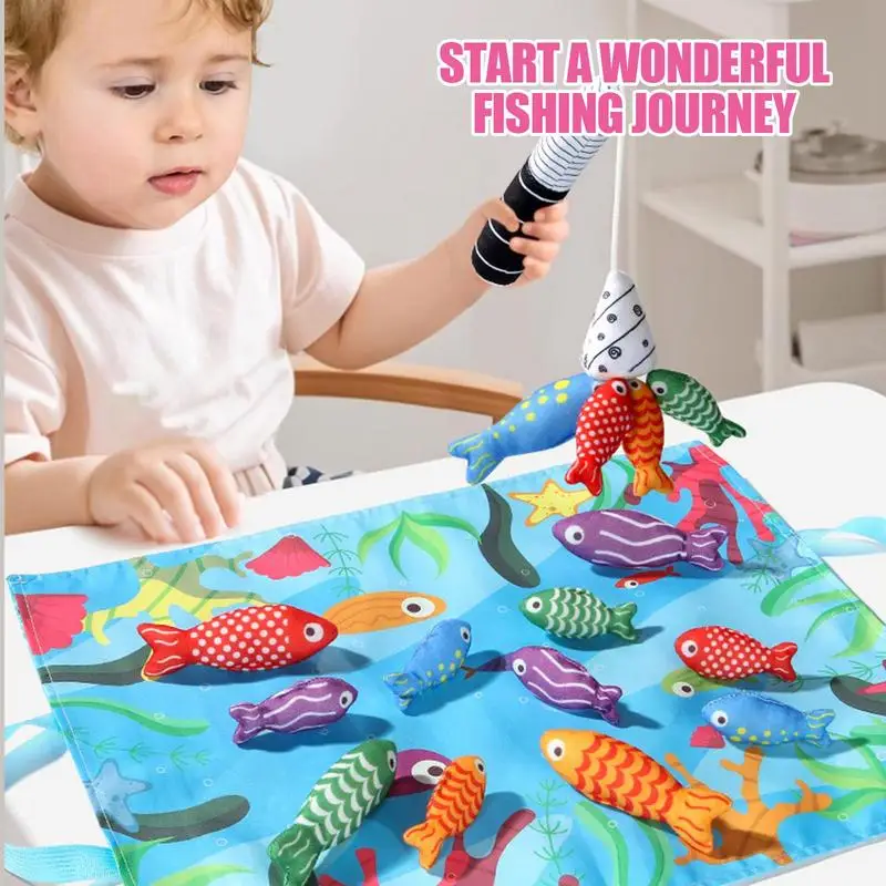 Cloth Fishing Toy Fishing Game Cloth Sorting Learning Fish Toys Safe Fun Matching Puzzle Educational Toy For Thanksgiving Easter