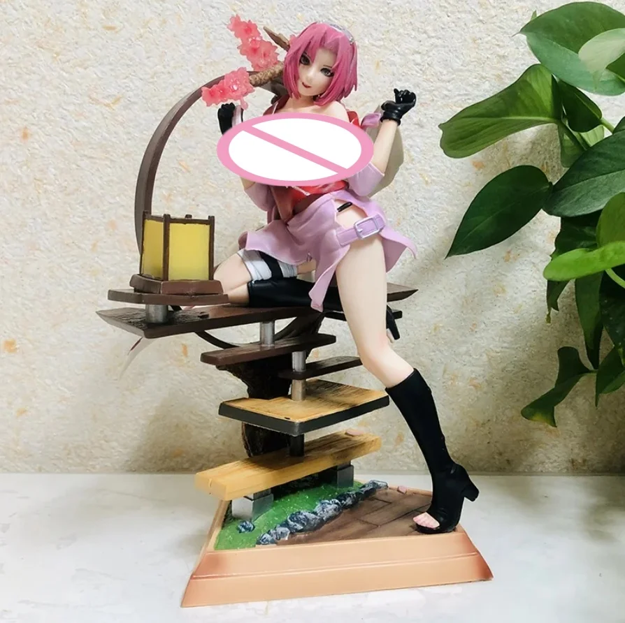 28CM Naruto peripheral GK Haruno Sakura hand do two yuan Mei Girl Anime Figure PVC Action Figure Model Collection Toys Doll Gift