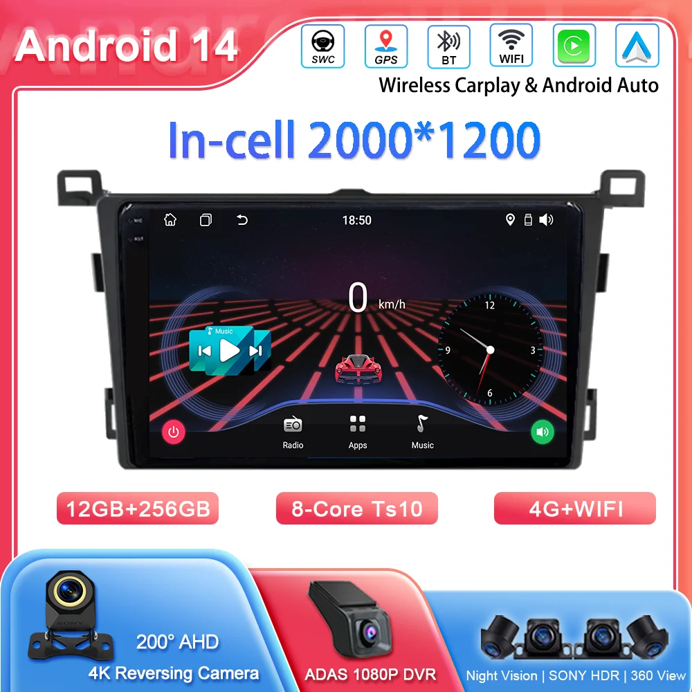 

Автомобиль Android для Toyota RAV4 RAV 4 XA40 5 XA50 2012-2018 Авто Радио Стерео 2Din 4G GPS Навигация Мультимиidia Плеер DVD Carplay