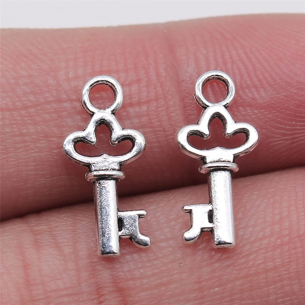 WYSIWYG 40pcs 8x16mm Key Charms Pendants For Jewelry Making DIY Jewelry Findings Jewelry Accessories